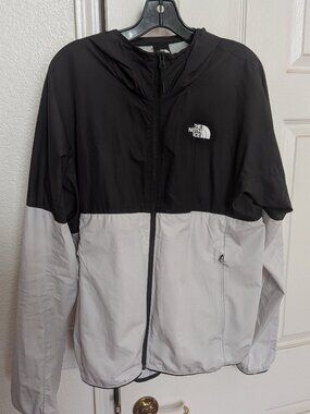 USED The North Face Flyweight Hoodie - Men's Tin Grey/Tnf Black size Large